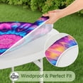 thumbnail image 5 of Colorful Tie Dye Mandala Pattern Round Fitted Tablecloth with Elastic Edge,Dining Table Cover Waterproof,Outdoor Round Tablecloth for Camping,Dining,Indoor and Outdoor, 5 of 7