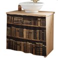 thumbnail image 2 of Vintage Books Cabinet Curtains 35"W x 35"L, Retro Art Elegant Bookshelf Sink Skirt for Bathroom Vanity Kitchen Self Adhesive, Dust-Proof Privacy Curtain for Shelves Closet Laundry Room Pantry, 2 of 9