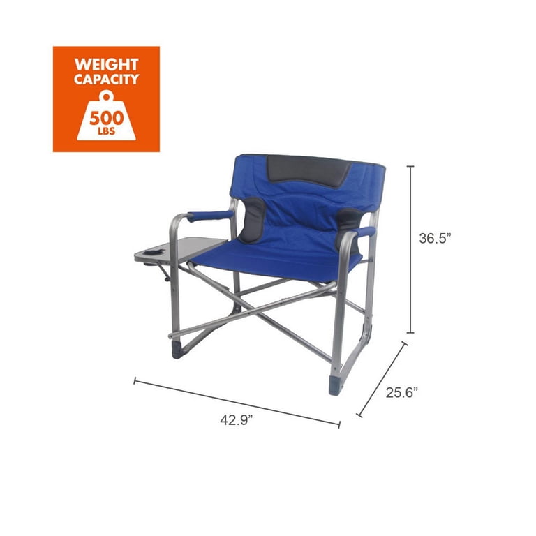 Ozark Trail Director Chair XXL, Blue, Adult, Camping, Weight