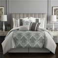 thumbnail image 1 of Chic Home BCS11800-US Quasi Comforter Set - Queen Size- Grey - 7 Piece, 1 of 1