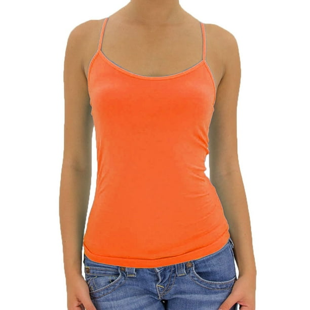 MUSA Musa Women's Seamless Stretch Camisole Cami Tank TopCoral