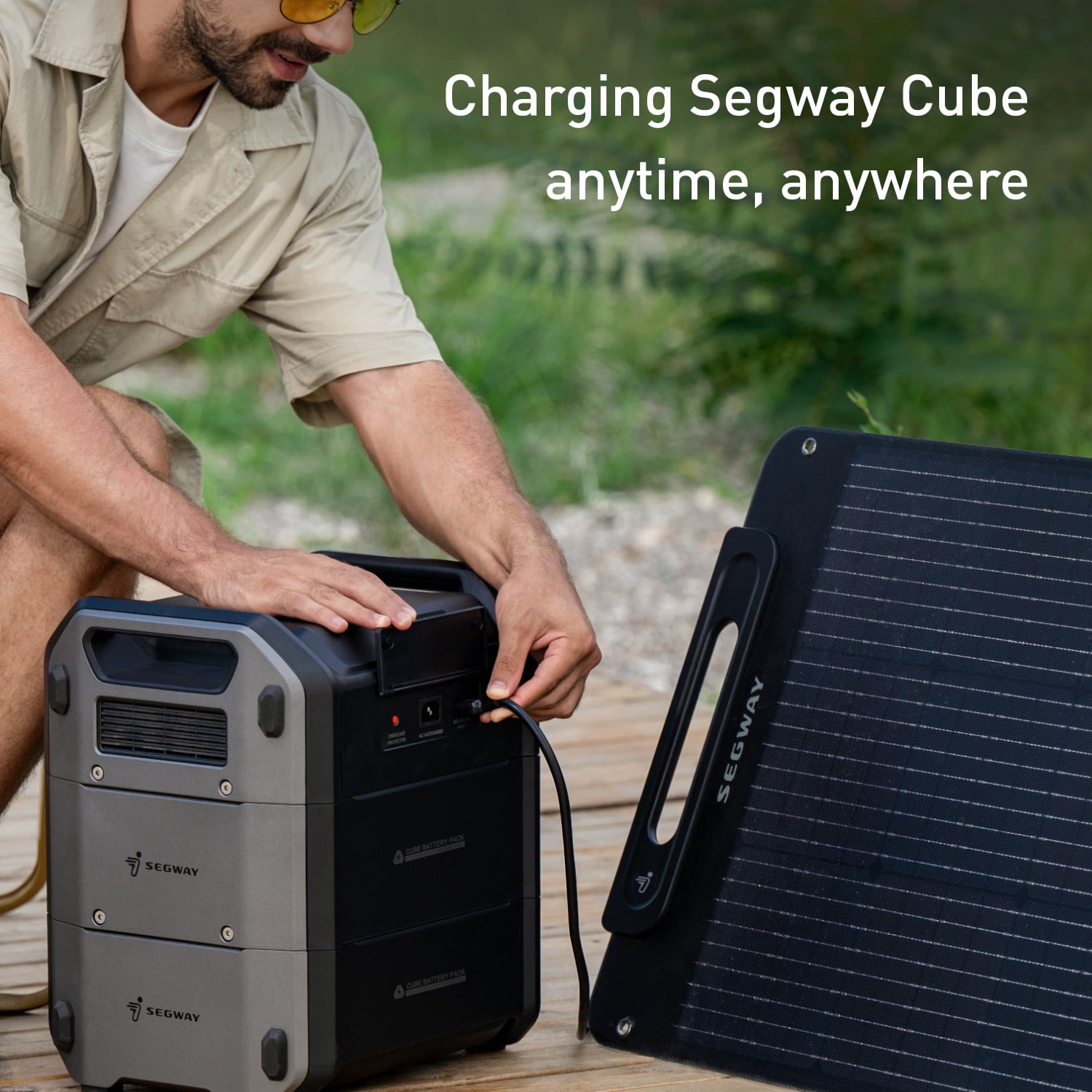 Segway Portable Solar Panel SP200, Folding Solar Power Charger, 200W 20V, Compatible with Segway Cube 1000 and Cube 2000 Power Station, RV and Camping Hiking Off-Grid Living