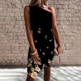 thumbnail image 2 of Vestido de reunión sin mangas ajustado con un hombro y estampado Floral informal de verano para mujer a la moda Fridja  hjkh3860, 2 of 5