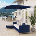 thumbnail image 2 of Outsunny Tilt Patio Umbrella, Garden Market Parasol with Crank, Navy Blue, 2 of 10