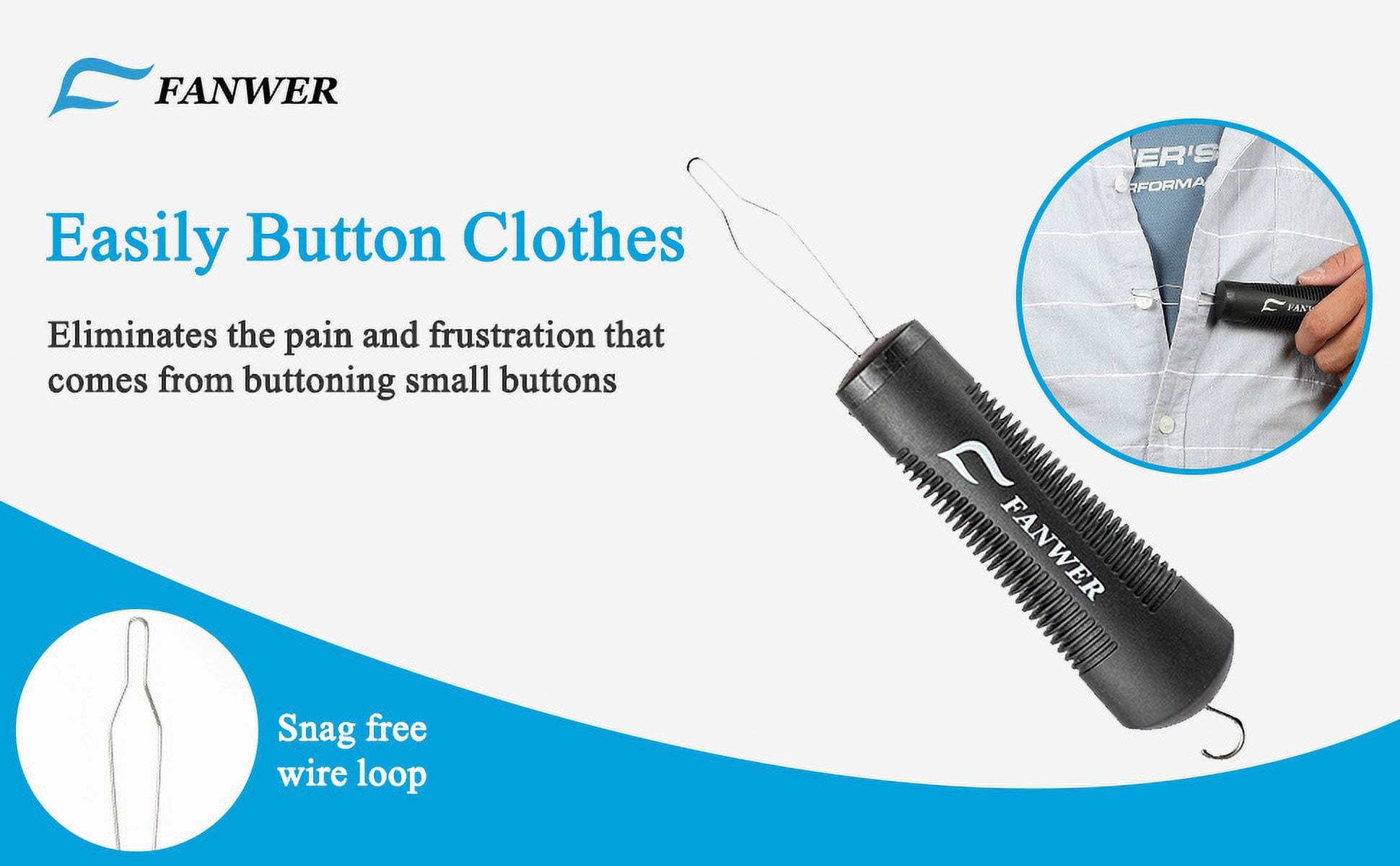 Button Hook and Zipper Pull Helper - Button Helper Tool & Button