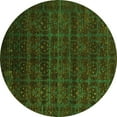 thumbnail image 1 of Ahgly Company Indoor Round Abstract Green Modern Area Rugs, 3' Round, 1 of 4