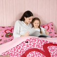 thumbnail image 4 of Erosebridal Leopard Bow Print Full Size Comforter Sets for Girls, Cheetah Animal Spots Girly Bedding Comforter Set, Pink Reversible 3 Pieces 1 Comforter and 2 Pillowcases, 4 of 6