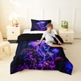 thumbnail image 4 of jejeloiu Colorful Jellyfish Print Twin Comforter Sets,Neon Coral Pattern Bedding Set For Boys,Purple Black,Black Reversible,2 Pieces,1 Comforter and 1 Pillowcase, 4 of 7