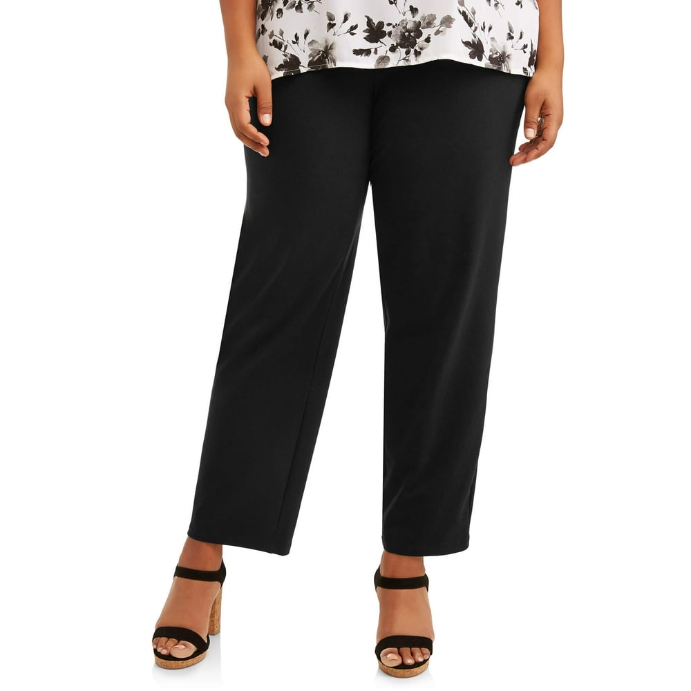 Terra & Sky - Terra & Sky Women's Plus Size Easy Pull on Knit Pants - Walmart.com - Walmart.com