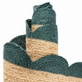 thumbnail image 3 of 2x5 Ft Green & Natural Jute Premium Scalloped Jute Rug – Handcrafted Natural Braided Carpet for Living Room, Bedroom, Entryway – Boho Home Decor, 3 of 5