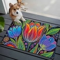 thumbnail image 3 of Abstract Tulip Flowers Entryway Rug 2'x3'&nbsp; Non Slip Front Door Mats, Spring Colorful Floral Leaf Plant Entrance Rugs Indoor Outdoor Carpet, Washable Floor Mats Small Area Rug for Bedroom Kitchen, 3 of 8