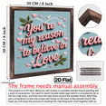 thumbnail image 3 of 1pc You're My Reason to Believe in Love Rustic Wood Wall Hanging - Farmhouse Style Framed Sign, Cozy Home Decor with Stylized Pink Lettering Heart Accents - Perfect Housewarming or Valentine's Day, 3 of 9