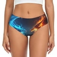 thumbnail image 1 of Balery Red And Blue Fire Dragon C Ropa Interior de Algodón para Mujer con Dibujo – Braguitas Cómodas y Elásticas, Estilo Clásico-Medium, 1 of 6