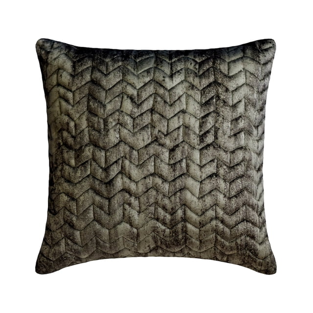Cushion Covers For Couch, Grey 18"x18" (45x45 cm) Throw Pillow Covers, Velvet Chevron & Quilted & Textured Fabric Throw Pillows For Couch, Geometric Pattern Modern - Concrete Chevron