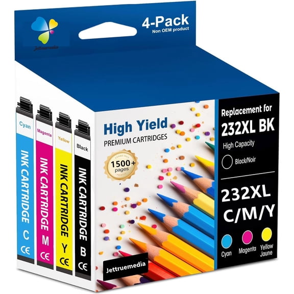 232XL Ink Cartridges Compatible for Epson Workforce WF-2930 WF-2950 Expression XP-4200 XP-4205 Printer (Black,Cyan,Magenta,Yellow, 4-Pack)