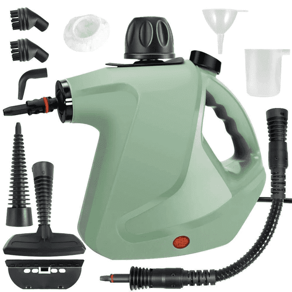 Handheld Steam Cleaner,Steamer for Cleaning,10 in 1 Handheld Steamer for Cleaning, Upholstery Steamer Cleaner,Car Steamer, Steam Cleaner for Surface Cleaning Home,Sofa,Bathroom,Car Seat, Office,Green