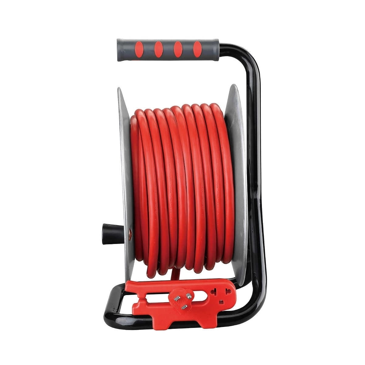 Link 2 Home Kabeltrommel 60 Fuß (18,3 M) – 4 Steckdosen, 14AWG SJTW-Kabel, Für Außenbereich & Garage