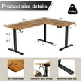 thumbnail image 7 of Homall 63in Wide L-shaped Electric Sit-Stand Desk Lifting Range 28~46in Height Gear Memory Ergonomics Standing Desk Height Adjustable Computer Desk, Brown, 7 of 7