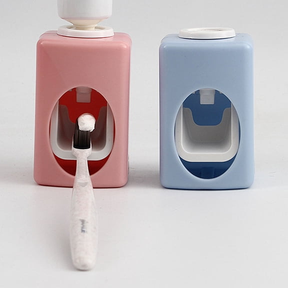 OUNONA  2 PCS Toothpaste Squeezer Wall Mount Dispenser Automatic Child Pink