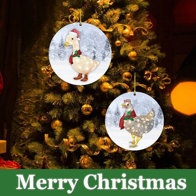 Colgante de Navidad de dibujos animados pollo pato árbol de Navidad adorno colgante decoración de fiesta navideña