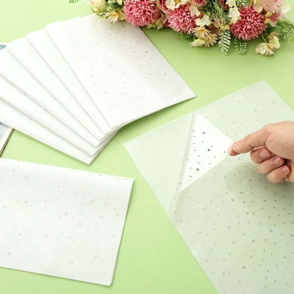 12 Sheet Hot Fix Rhinestone Sheet for Clothing and Bag 13.5x11.61 Inch Heat Transfer Gem Washable for Clothing DIY Crafts