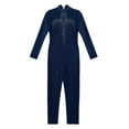 thumbnail image 4 of iiniim Gymnastics Unitards for Girls Long Sleeve Gymnastics Leotard Full Body Bodysuit Dance Figure Skating Jumpsuit Navy Blue 8, 4 of 7