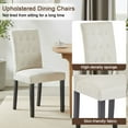 thumbnail image 4 of VECELO Button Tufted Dining Chairs Set of 2, Mid-century Upholstered Fabric Parsons Chairs, Dining Room Kitchen Accent Chairs, Beige, 4 of 12