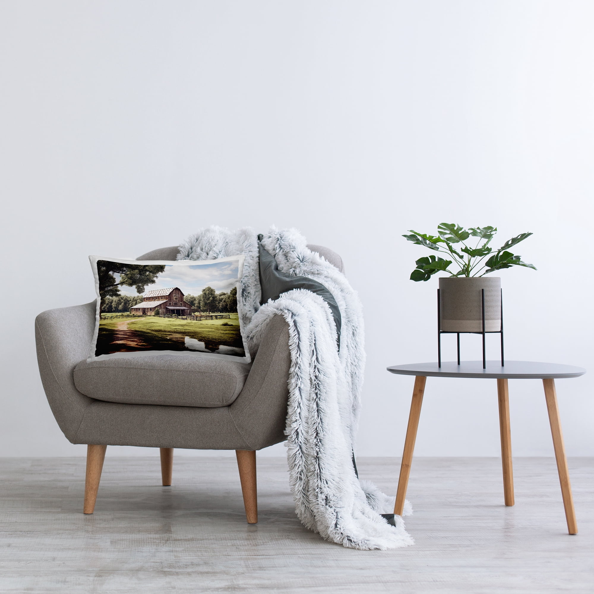 Stupell Industries Rural Country Scenery Decorative Printed Throw Pillow, 14 x 20