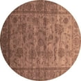thumbnail image 1 of Ahgly Company Indoor Round Oriental Brown Industrial Area Rugs, 4' Round, 1 of 4