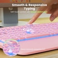 thumbnail image 4 of Rechargeable Backlit Wireless Keyboard and Mouse Combo, Ergonomic with Wrist Rest & Phone Holder, Silent for Windows/Mac/Chrome OS - Pink, 4 of 8