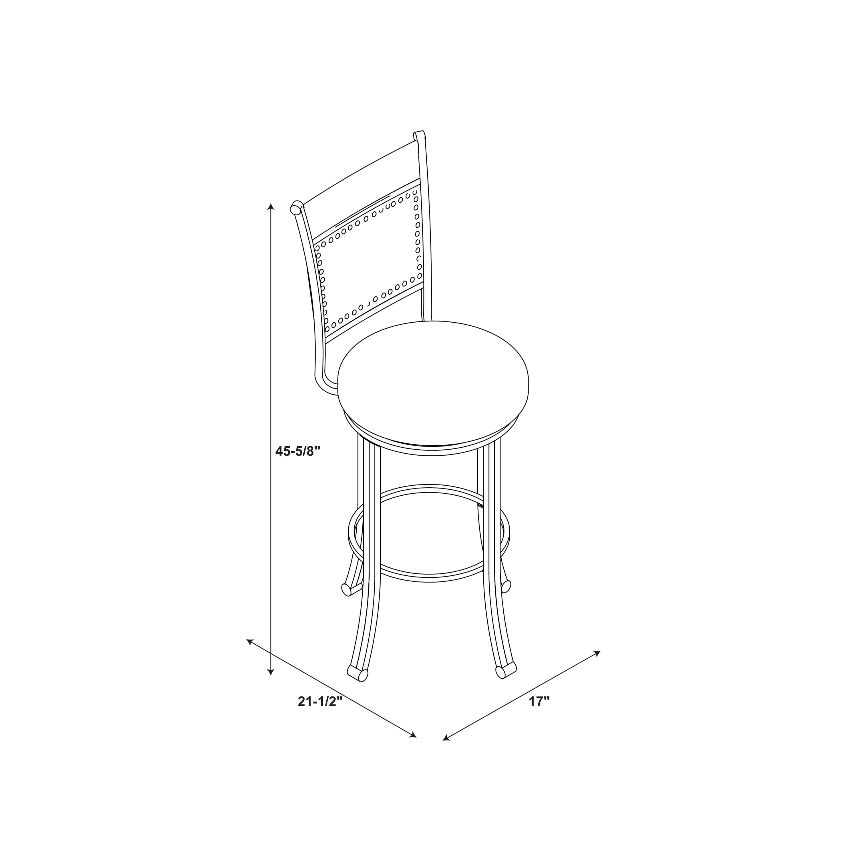 Powell Holloway 29.5" Metal Bar Stool with Swivel, Pewter
