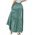 thumbnail image 6 of Cueply Womens Flowy Long Maxi Skirt Pleated Elastic High Waist Drawstring Tiered Skirts with Pockets, 6 of 7