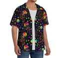 thumbnail image 4 of Haiem Rainbow Jellyfishes Men's Casual Shirts Short Sleeve Button Down Shirts Fashion Textured Summer Beach Shirt-X-Large, 4 of 7