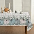 thumbnail image 1 of Fall Tablecloth 60x60 Inch Square, Thanksgiving Autumn Harvest Blue Pumpkin Buffalo Plaid Table Cover for Party Picnic Dinner Decor, 1 of 6