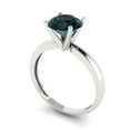 thumbnail image 2 of Solitaire Engagement Ring for Women - 1.5ct Natural London Blue Topaz in 14K White Gold Promise Ring, 2 of 5