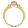 thumbnail image 4 of Halo Engagement Ring for Women - 1.335ct Simulated Pink Diamond in 14K Yellow Gold Promise Ring, 4 of 6