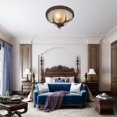 thumbnail image 3 of 110V Indoor Handcrafted Antique Vintage Retro Circular Antler Resin Ceiling Lamp Without Bulb, 3 of 20