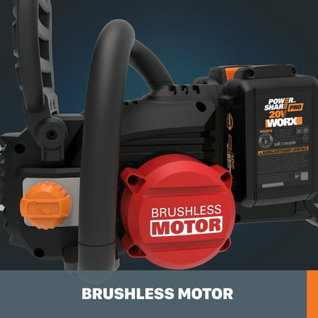 WORX - WG385 40V 16" Cordless Brushless Electric Chainsaw (2 x 4.0 Ah Batteries and 1 x Charger) - Black