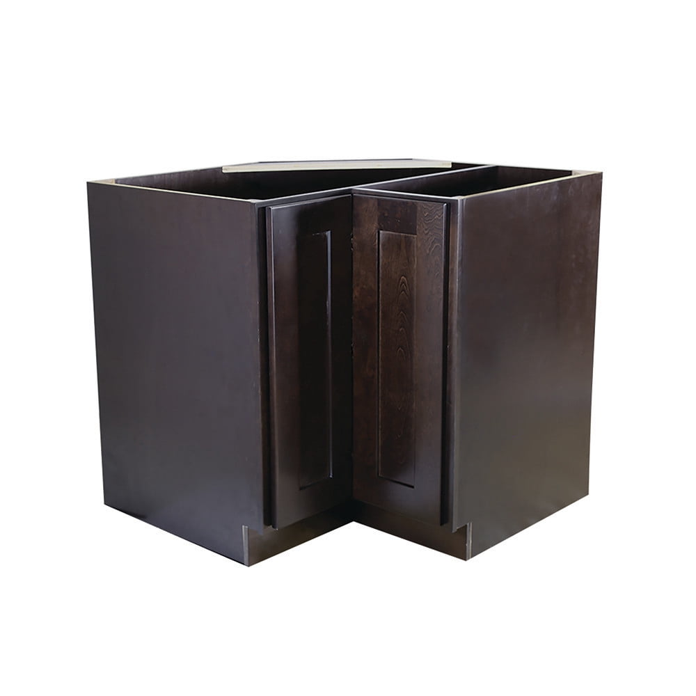 Design House Brookings 36" x 34.5" Solid Wood Ready to Assemble Lazy Susan Kitchen Cabinet, Espresso