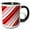 Black/White, variant on 3drose, Horizontal Two Tone Red and White Candy Stripes. Peppermint Stick Stripe., 11oz Mug