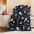 thumbnail image 2 of Toddler Fleece Space Blanket for Boys Kids 3D Space Rocket Planets Soft Throw Blanket Birthday Christmas Halloween Space Decor for Children 60"x80", 2 of 6