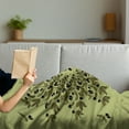 thumbnail image 3 of Olive Green Soft Flannel Fleece Throw Blanket, Branches of Olives Mediterranean Foliage Leaves and Fruit, Cozy Plush for Indoor and Outdoor Use, 60" x 80", Olive Green Green, by Ambesonne, 3 of 5