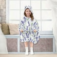 thumbnail image 7 of FORMRS Wearable Blanket Hoodie with Sleeves for Kids Cozy Flannel Sweatshirt, Watercolor Lavender Pattern, 7 of 7