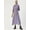 Lavender, variant on DressBerry Women’s Solid Rayon Crepe Collared Deep Neck Attached Fabric Belt with Silver Metal Buckle Long Sleeves Calf Length Regular Wear Light Weighted Casual Summer Dress