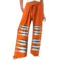 thumbnail image 2 of Orange Women's Casual Pants, Women'S Vintage Art Print Cotton And Linen Casual Pants Casual Wide Leg Trousers With Pockets,Women's Casual Pants L, 2 of 5