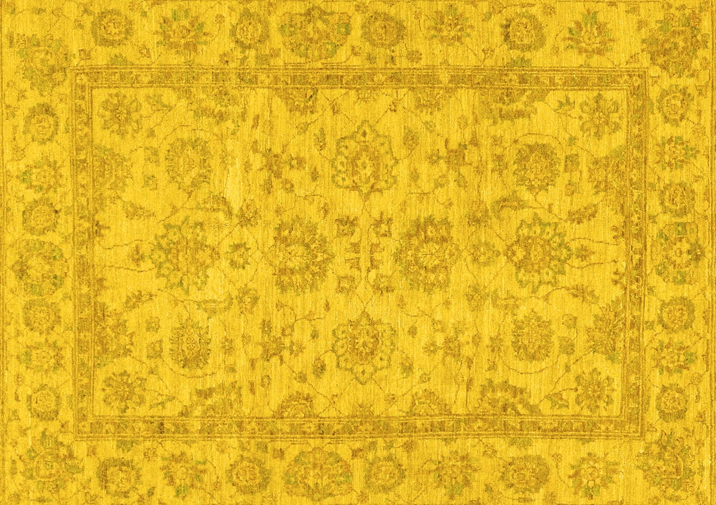 Ahgly Company Indoor Rectangle Oriental Yellow Traditional Area Rugs, 7