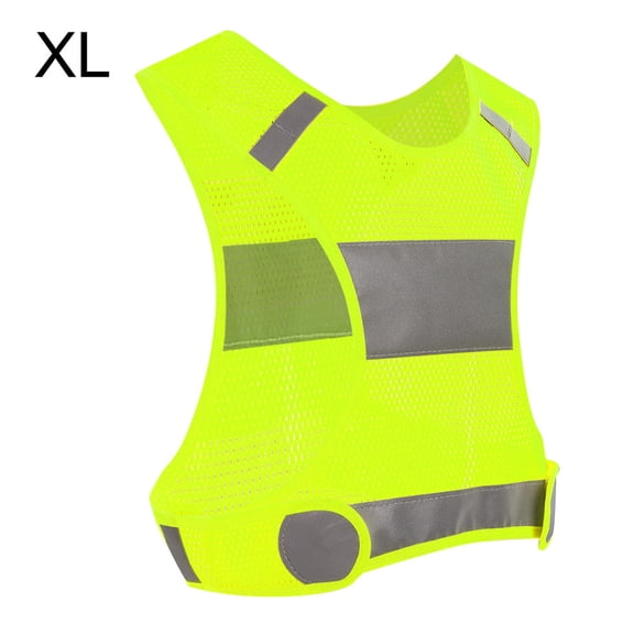 High Visibility Reflective Running Vest for Cycling, Safety Sports Waistcoat, Fluorescent Yellow, Size XL