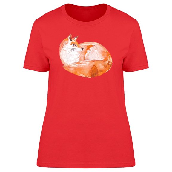 Cool Watercolor Orange Fox Tee Women's -Image by Shutterstock