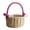 Pink, variant on Staron Handheld Flower Basket, Wooden Woven Decorative Basket for Wedding Floral Arrangements, Rattan Weaving Handmade Storage Basket for Living Room Home Decor, White