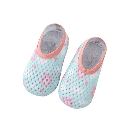 

YWDJ 3Month-4Year Toddler Girls Boys Socks Breathable Mesh Non-slip Cartoon Print Toddler Socks Light blue XXS